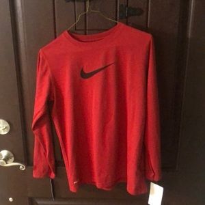 New Boys long sleeved red Nike shirt dri fit